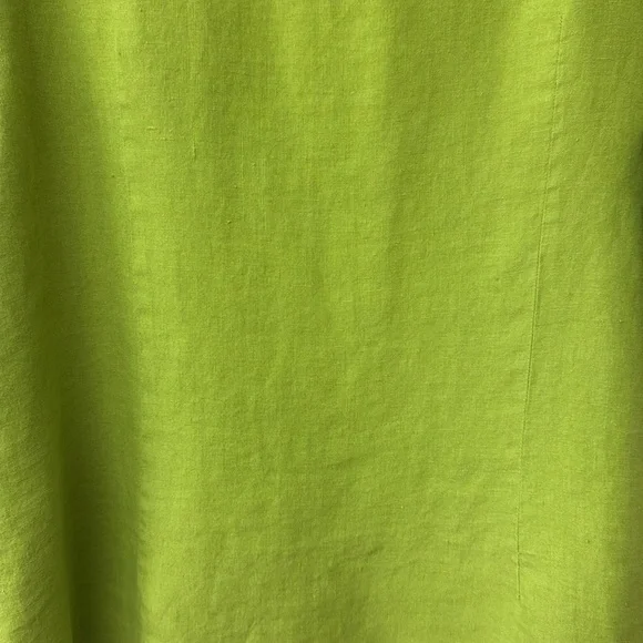 Vintage Talbots Linen Mandarin Collar Button Down Blouse Shirt | Green Leaf | L - Picture 6 of 10